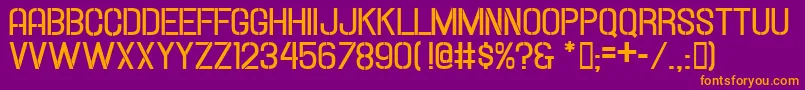 Hallandalestencilbold Font – Orange Fonts on Purple Background