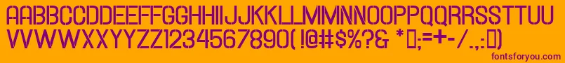 Hallandalestencilbold Font – Purple Fonts on Orange Background