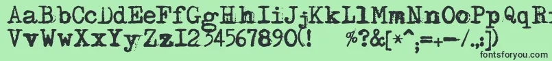 フォントDsMoster – 緑の背景に黒い文字