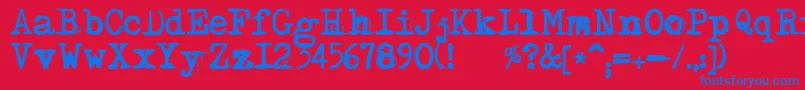 DsMoster Font – Blue Fonts on Red Background