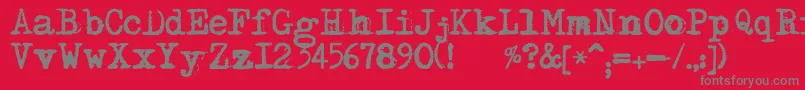 DsMoster-Schriftart – Graue Schriften auf rotem Hintergrund