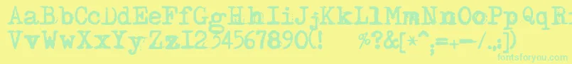 DsMoster-Schriftart – Grüne Schriften auf gelbem Hintergrund