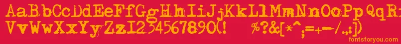 DsMoster Font – Orange Fonts on Red Background