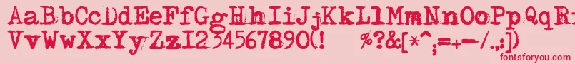 フォントDsMoster – ピンクの背景に赤い文字