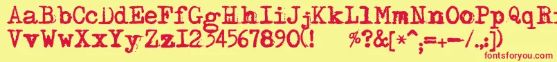 Шрифт DsMoster – красные шрифты на жёлтом фоне