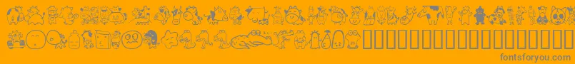 Sakabe Animal03-Schriftart – Graue Schriften auf orangefarbenem Hintergrund