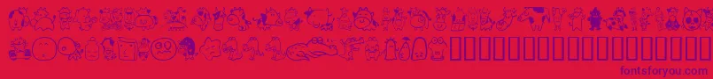 Sakabe Animal03 Font – Purple Fonts on Red Background