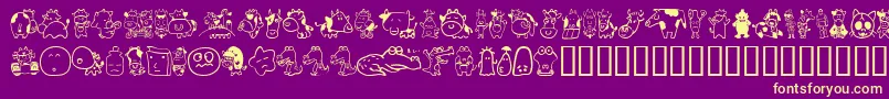 Sakabe Animal03 Font – Yellow Fonts on Purple Background