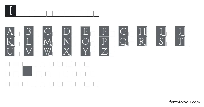 A fonte Imperatorplaque – alfabeto, números, caracteres especiais