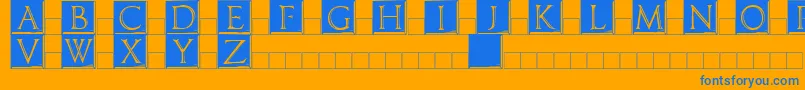 Imperatorplaque Font – Blue Fonts on Orange Background