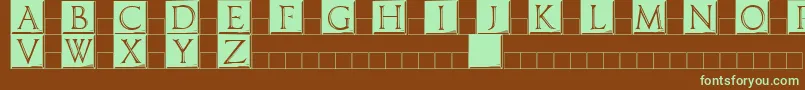 Imperatorplaque Font – Green Fonts on Brown Background