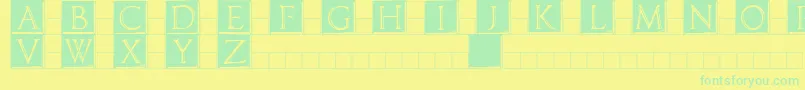 Imperatorplaque Font – Green Fonts on Yellow Background