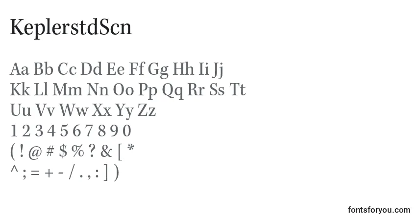 Fuente KeplerstdScn - alfabeto, números, caracteres especiales