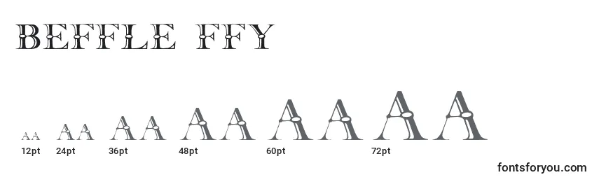 Размеры шрифта Beffle ffy