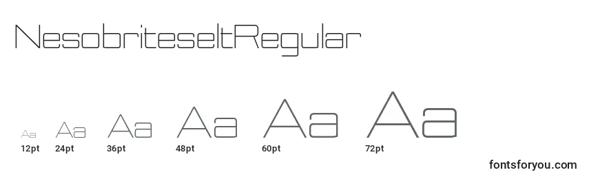 Размеры шрифта NesobriteseltRegular