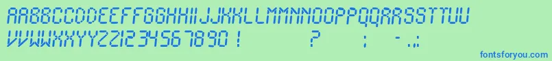 Więcej informacji o czcionce IonicCharge Czcionka IonicCharge – niebieskie czcionki na zielonym tle