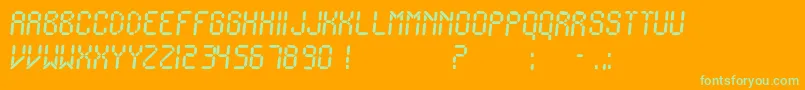 IonicCharge-Schriftart – Grüne Schriften auf orangefarbenem Hintergrund