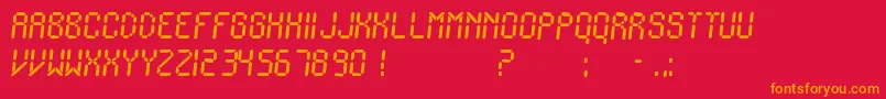 IonicCharge-Schriftart – Orangefarbene Schriften auf rotem Hintergrund