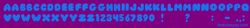 JiChubbyCaps-Schriftart – Blaue Schriften auf violettem Hintergrund