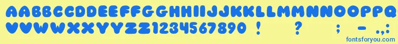 JiChubbyCaps Font – Blue Fonts on Yellow Background