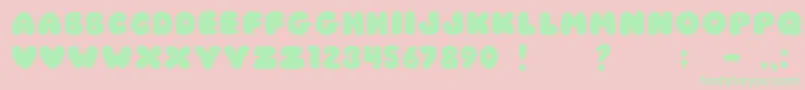 JiChubbyCaps Font – Green Fonts on Pink Background