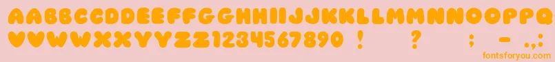 JiChubbyCaps Font – Orange Fonts on Pink Background