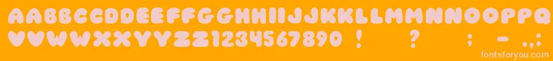 JiChubbyCaps Font – Pink Fonts on Orange Background