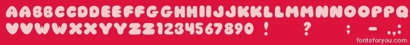 Fonte JiChubbyCaps – fontes rosa em um fundo vermelho