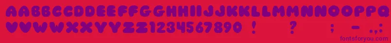 JiChubbyCaps Font – Purple Fonts on Red Background