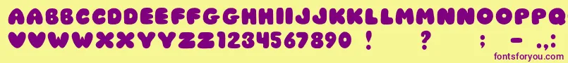 JiChubbyCaps Font – Purple Fonts on Yellow Background