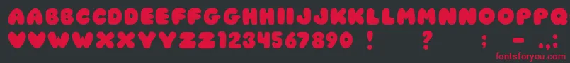 Czcionka JiChubbyCaps – czerwone czcionki na czarnym tle