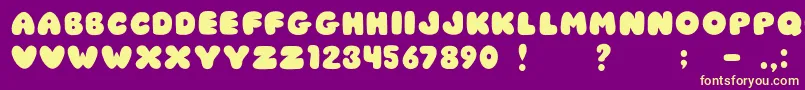 JiChubbyCaps Font – Yellow Fonts on Purple Background