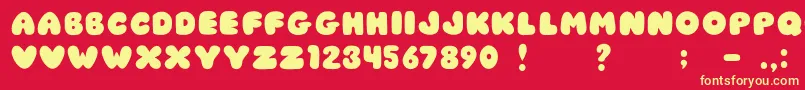 JiChubbyCaps Font – Yellow Fonts on Red Background