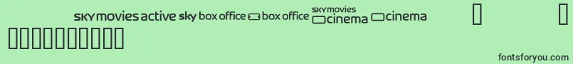 Skyfontmovies Font – Black Fonts on Green Background