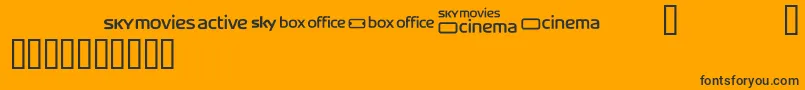 Skyfontmovies Font – Black Fonts on Orange Background