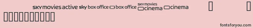フォントSkyfontmovies – ピンクの背景に黒い文字