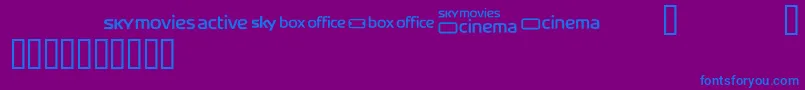 Skyfontmovies Font – Blue Fonts on Purple Background