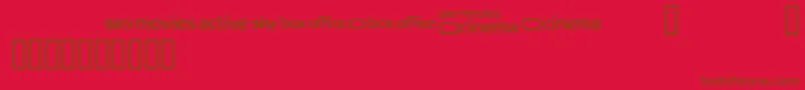 Fonte Skyfontmovies – fontes marrons em um fundo vermelho