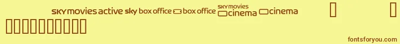 Skyfontmovies Font – Brown Fonts on Yellow Background