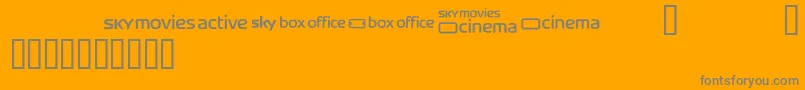 Skyfontmovies Font – Gray Fonts on Orange Background
