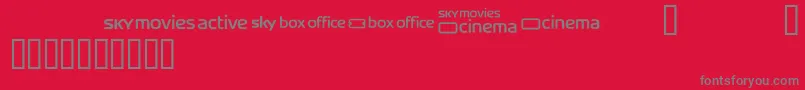 Skyfontmovies Font – Gray Fonts on Red Background