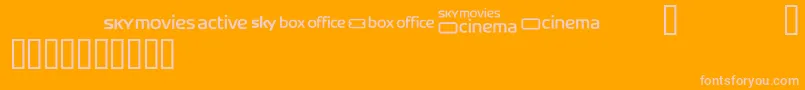 Skyfontmovies Font – Pink Fonts on Orange Background
