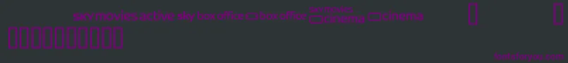 フォントSkyfontmovies – 黒い背景に紫のフォント