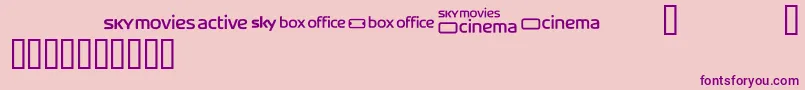 Skyfontmovies Font – Purple Fonts on Pink Background