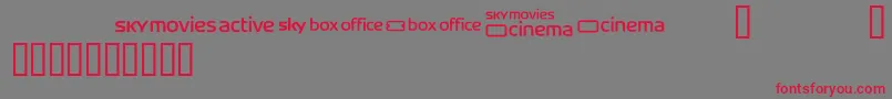 Skyfontmovies Font – Red Fonts on Gray Background