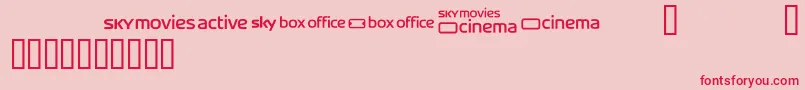 Skyfontmovies Font – Red Fonts on Pink Background
