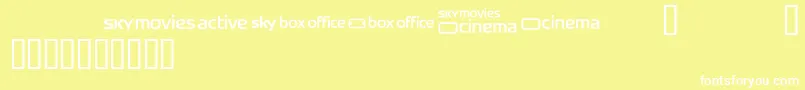 Skyfontmovies Font – White Fonts on Yellow Background