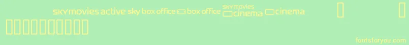 More about Skyfontmovies Font Skyfontmovies Font – Yellow Fonts on Green Background