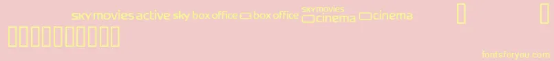 Skyfontmovies Font – Yellow Fonts on Pink Background