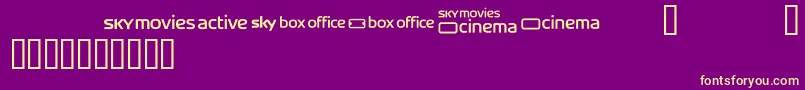 Skyfontmovies Font – Yellow Fonts on Purple Background